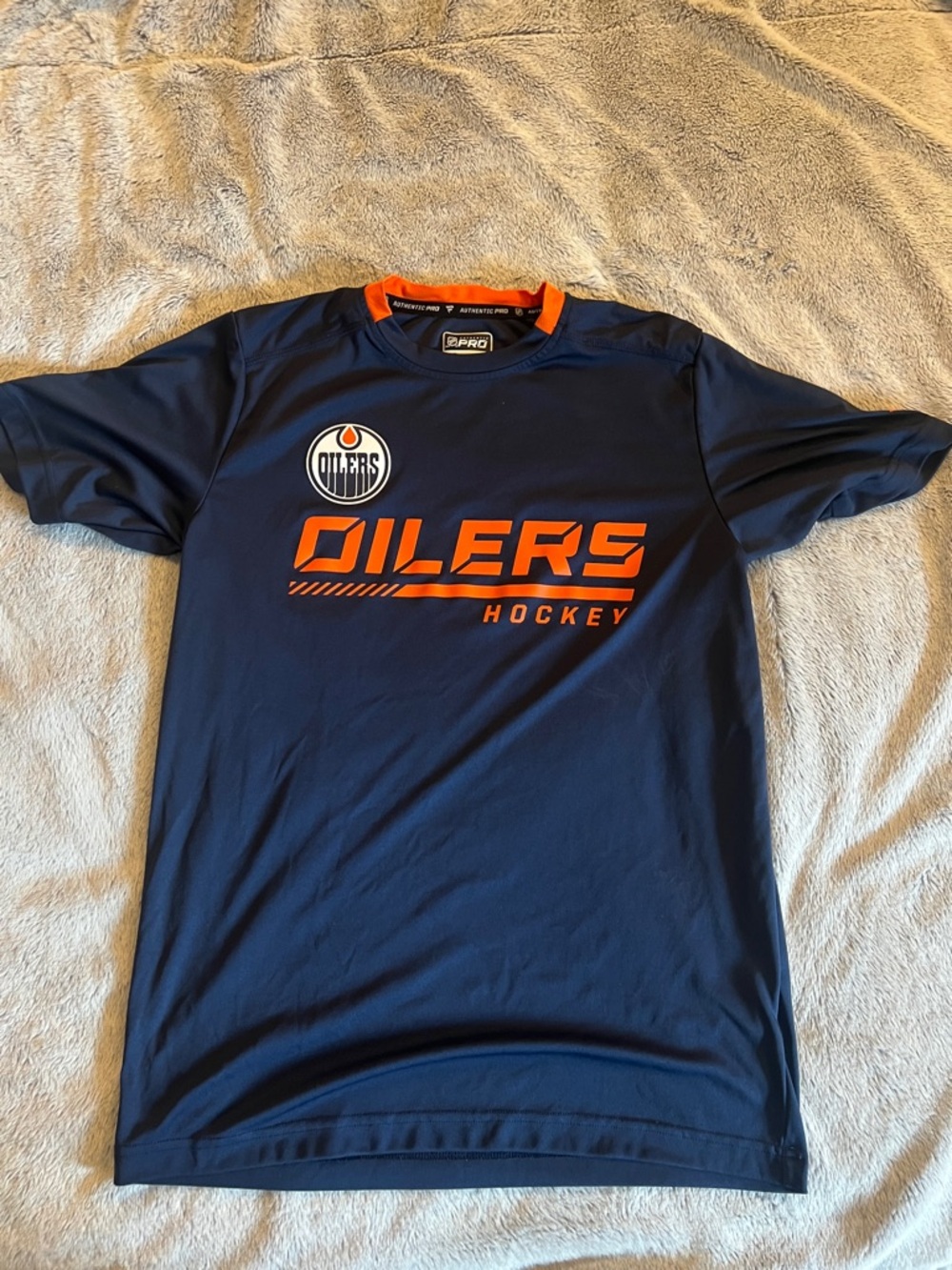 Edmonton Oilers Navy & Orange Hockey Tee